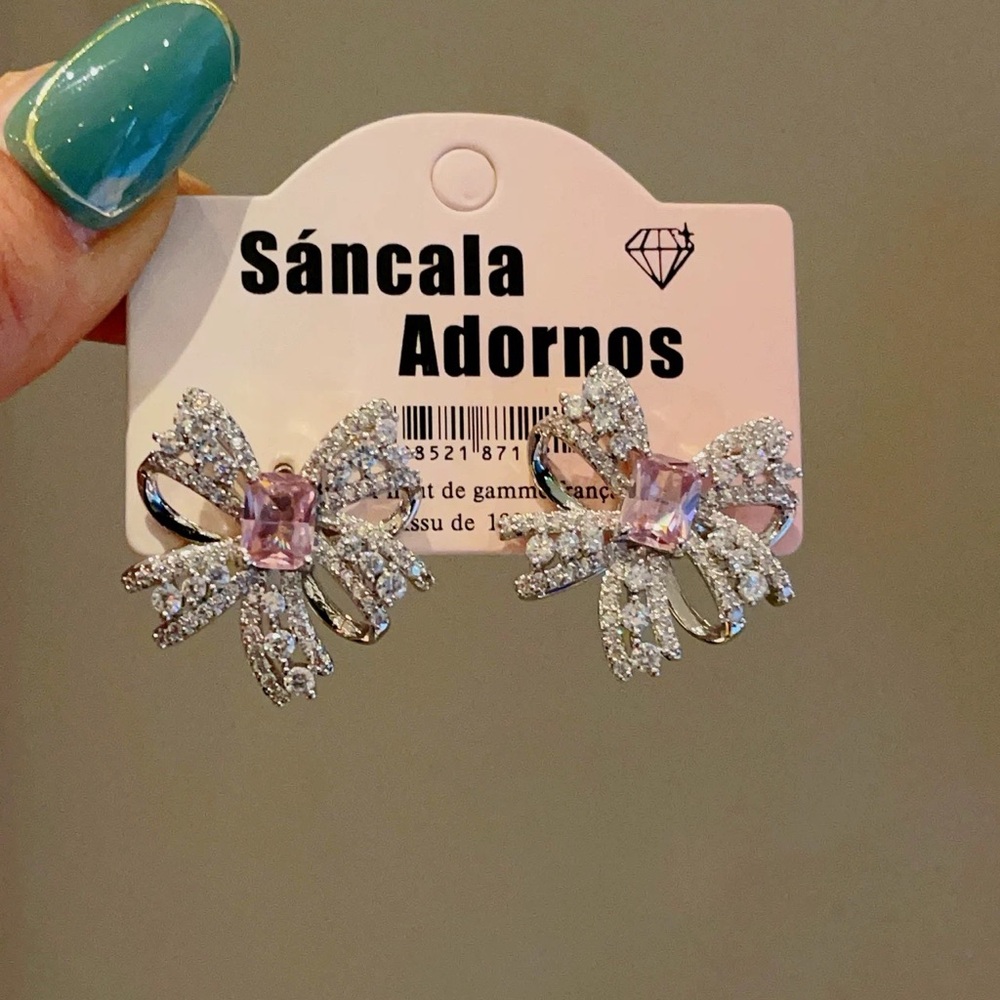 Pink and Silver Earrings